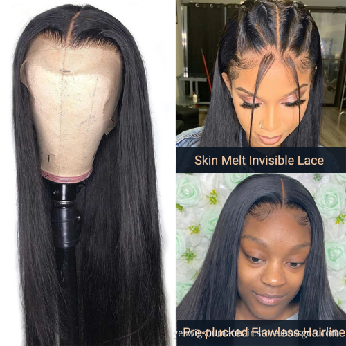 Wholesale Cheap Hd Full Straight 13x6 Lace Frontal Closure 100% Human Hair Wig Raw Brazilian Virgin Human Hair for black women
